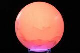 Polished Pink Manganoan (Mangano) Calcite Sphere - Fluorescent! #350173-1